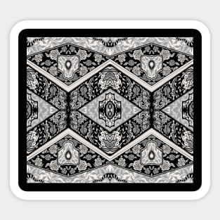 Black and White Botanical Mandala Sticker